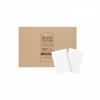 Ватные диски для сыворотки с экстрактом черного сахара Black Sugar Perfect First Serum 100% Pure Cotton Clear Pad
